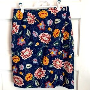 Vintage Breeches cute floral linen faux wrap skirt